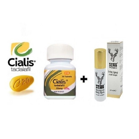 Cialis Tadalafil 20 mg 30 lu Adet Tablet + Stag 9000 Geciktirici Sprey