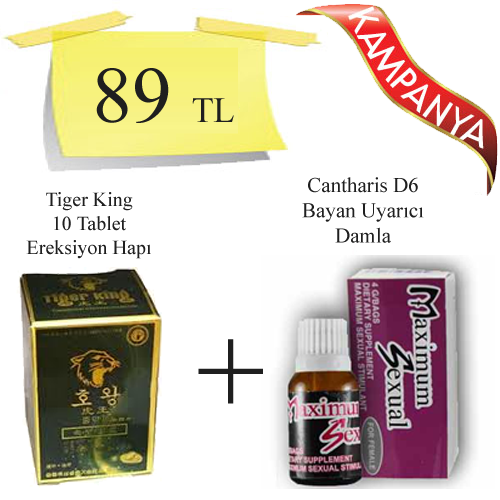 Tiger King Bitkisel Viagra 10 Tablet + Maximum Bayan Azdırıcı Damla
