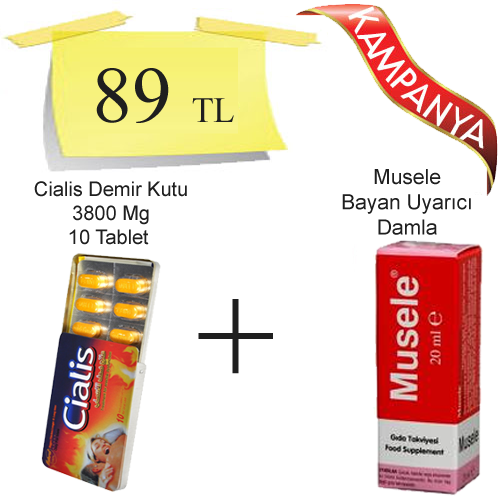 Cialis Demir Kutu 3800 mg 10 Tablet + Musele Bayan Azdırıcı Damla